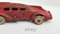 Vintage 1930's Hubley Futuristic Rocket Streamline Bus Red Vtg Rubber Wheels