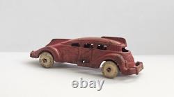Vintage 1930's Hubley Futuristic Rocket Streamline Bus Red Vtg Rubber Wheels