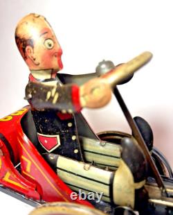 Vintage 1930's Marx Tin Litho No. 7 Coo Coo Car Windup with Driver