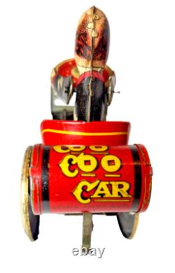 Vintage 1930's Marx Tin Litho No. 7 Coo Coo Car Windup with Driver