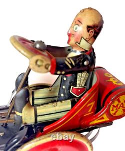 Vintage 1930's Marx Tin Litho No. 7 Coo Coo Car Windup with Driver