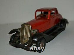 Vintage 1930s Hoge Fire Chief Pressed Steel Wind Up Car