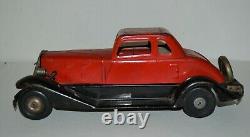 Vintage 1930s Hoge Fire Chief Pressed Steel Wind Up Car