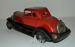 Vintage 1930s Hoge Fire Chief Pressed Steel Wind Up Car