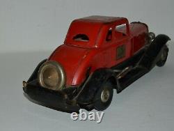 Vintage 1930s Hoge Fire Chief Pressed Steel Wind Up Car