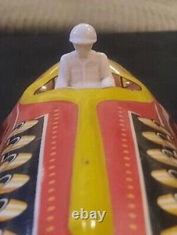Vintage 1930s MARX Tin Toy Race Car with Windup Key and Original Driver