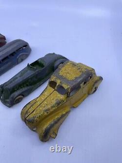 Vintage 1930s Tootsitoy Pressed Steel Toy Car Lot Of 6 Antique Rare