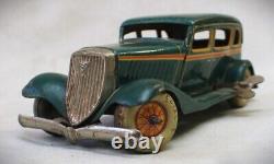 Vintage 1933 Ford Sedan Wind Up Tin Toy Car Made in Japan by Kuramochi