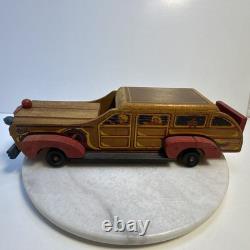 Vintage 1940s Cass Toys 18 Wood Station Wagon Car with Family Dog Artwork