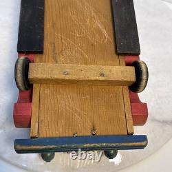 Vintage 1940s Cass Toys 18 Wood Station Wagon Car with Family Dog Artwork