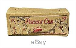 Vintage! 1940s KOSUGE TOYS PUZZLE CAR Tin Toy with Outer Box MADE IN JAPAN