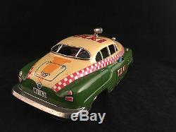 Vintage 1950 Buick Tin Litho Electromobile Taxi Toy Car Alps Japan 8 Works N/R