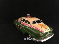Vintage 1950 Buick Tin Litho Electromobile Taxi Toy Car Alps Japan 8 Works N/R