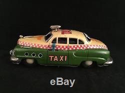 Vintage 1950 Buick Tin Litho Electromobile Taxi Toy Car Alps Japan 8 Works N/R