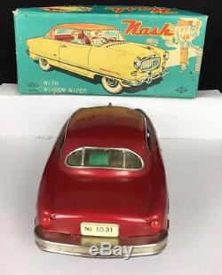 Vintage 1950 Tin Litho Nash Rambler Toy Car Friction Wiper Original Box Mint