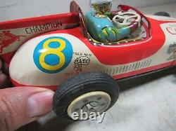 Vintage 1950's/60's ATC Asahi Tin Friction Champion 8 Mobilgas Race Car Toy