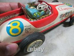 Vintage 1950's/60's ATC Asahi Tin Friction Champion 8 Mobilgas Race Car Toy