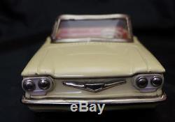 Vintage 1950's Cragstan Japan Tin Lithograph Friction Corvair Toy car WORKS