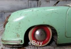Vintage 1950's German DISTLER Electro Magnetic Porsche 356 Cabrio Tin Toy Car