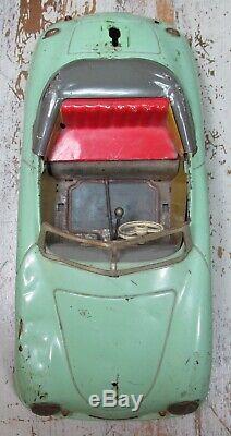 Vintage 1950's German DISTLER Electro Magnetic Porsche 356 Cabrio Tin Toy Car