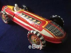 Vintage 1950's MARX #12 Indy Race car Tin Litho Wind up toy working