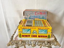 Vintage 1950's Marx Minit Car Wash Tin Litho Toy With Original Box (Incomplete)