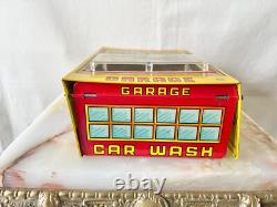 Vintage 1950's Marx Minit Car Wash Tin Litho Toy With Original Box (Incomplete)