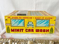 Vintage 1950's Marx Minit Car Wash Tin Litho Toy With Original Box (Incomplete)