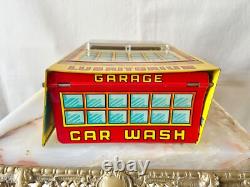 Vintage 1950's Marx Minit Car Wash Tin Litho Toy With Original Box (Incomplete)
