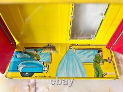 Vintage 1950's Marx Minit Car Wash Tin Litho Toy With Original Box (Incomplete)