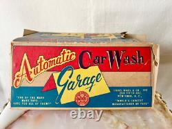 Vintage 1950's Marx Minit Car Wash Tin Litho Toy With Original Box (Incomplete)