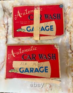 Vintage 1950's Marx Minit Car Wash Tin Litho Toy With Original Box (Incomplete)