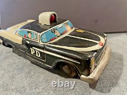 Vintage 1950's Modern Toys of Japan Tin Litho Police Car (55 chevy)-2634.23