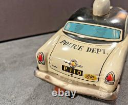 Vintage 1950's Modern Toys of Japan Tin Litho Police Car (55 chevy)-2634.23