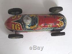 Vintage 1950's Tin Friction ALPS (Japan) SPEED KING #16 Race Car Exc