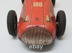 Vintage 1950's West Germany 13 Niedermeier Taifun Tin Friction Race Car Racer