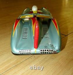 Vintage 1950s ASC Litho Tin Toy Friction Race Car with driver Japan #18