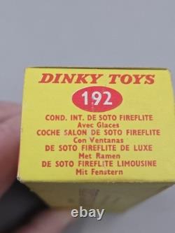 Vintage 1950s Dinky Toys #192 De soto Fireflite Sedan With The Original Box Made