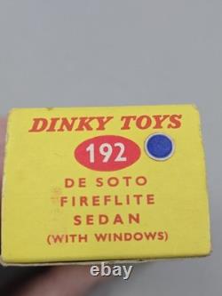 Vintage 1950s Dinky Toys #192 De soto Fireflite Sedan With The Original Box Made