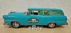 Vintage 1950s FORD Flower Delivery Ranch Wagon & Box 12 Bandai Tin Car Japan
