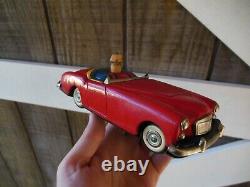 Vintage 1950s Marx Linemar Olive Oyl Popeye Friction Roadster Tin Toy Car Rare