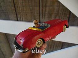 Vintage 1950s Marx Linemar Olive Oyl Popeye Friction Roadster Tin Toy Car Rare