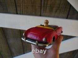 Vintage 1950s Marx Linemar Olive Oyl Popeye Friction Roadster Tin Toy Car Rare