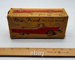 Vintage 1950s New Ford Friction Moter Toy Car By Haji (Japan)