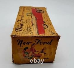 Vintage 1950s New Ford Friction Moter Toy Car By Haji (Japan)