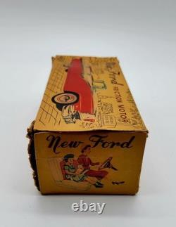 Vintage 1950s New Ford Friction Moter Toy Car By Haji (Japan)