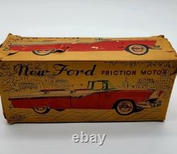 Vintage 1950s New Ford Friction Moter Toy Car By Haji (Japan)