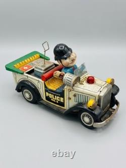 Vintage 1950s Nomura Police Car No. 5 Battery Tin Toy. Made in Japan
