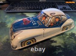Vintage 1950s Philipp Niedermeier PN-300 Tin Litho Police Car West Germany