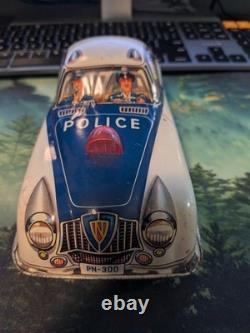 Vintage 1950s Philipp Niedermeier PN-300 Tin Litho Police Car West Germany